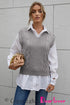 V-Neck Twist Knitted Vest Sweater